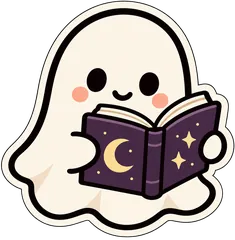 ghost book sticker
