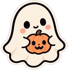 ghost pumpkin sticker