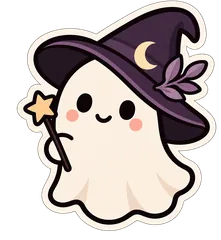 ghost witch hat sticker