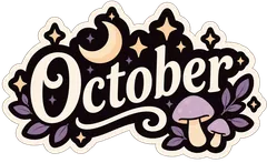october word sticker