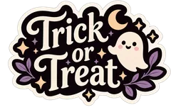trick or treat word sticker