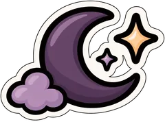 moon and clouds sticker