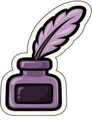 quill and ink sticker