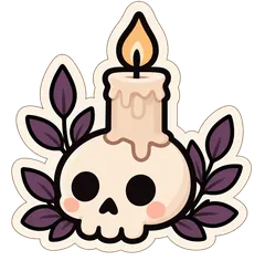 skull candle sticker