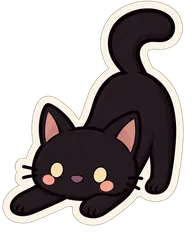 stretching cat sticker