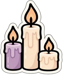three candles sticker